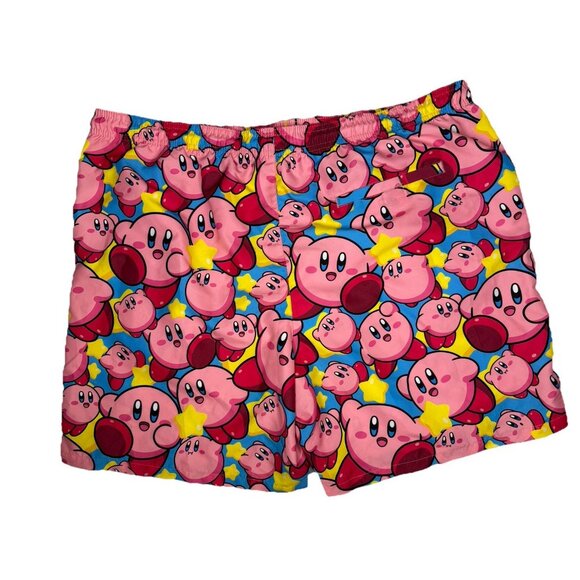 NWT‎ Kirby Swim Trunks Men's XL Multicolor Elastic Waist Nintendo HAL Shorts Fun - Picture 3 of 5
